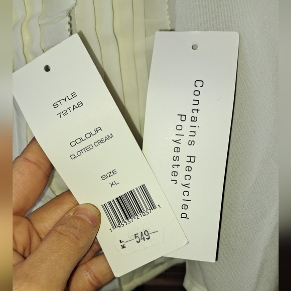 French Connection Anika Recycled Crepe Ruffle Top-CLOTTED CREAM: XL - Picture 4 of 7